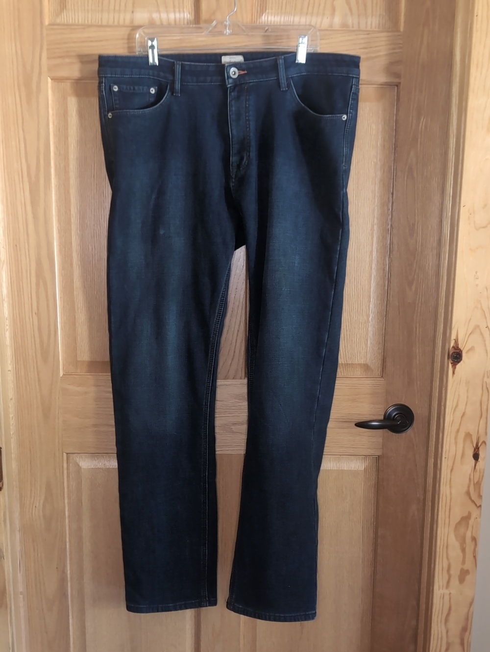 Sz 40/34 Men's Weatherproof Vintage Dark Wash, Straight Leg, Fleece Lined Jeans